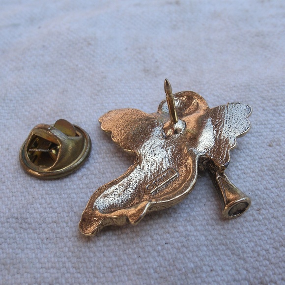 Vintage Angel With Horn Tack Style Pin - Picture 7 of 8